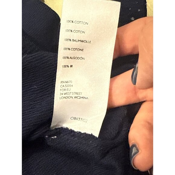 Maeve By Anthropologie Navy Splatter Print Long Sleeve Cotton Top M - Picture 6 of 7